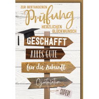 Prüfung Wegweiser geschafft alles Gute für die...