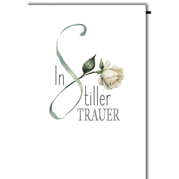 Trauer In stiller Trauer Rose in Schrift Kondolenz Beileidskarte mit Umschlag