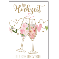 Hochzeit Zwei Sektgläser mit Herz die besten...