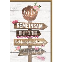 Hochzeit Wegweiser Liebe ist gemeinsam in die gleiche...