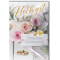 Hochzeit Ringe und Rosen herzlichen Glückwunsch...