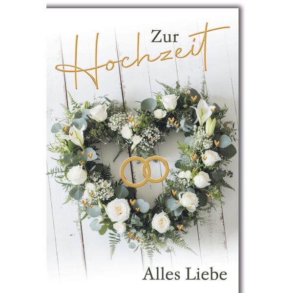 Hochzeit Blumenherz alles Liebe Glückwunschkarte mit Umschlag