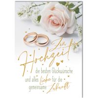 Hochzeit Rose und Ringe gemeinsame Zukunft alles Liebe...