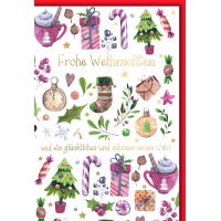 Weihnachten Weihnachtssymbole Weihnachtskarte mit Umschlag
