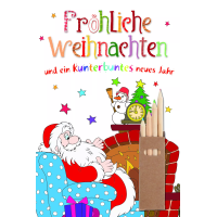 Weihnachtskarte Glückwunschkarte zum ausmalen mit...