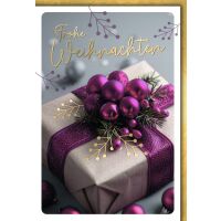 Weihnachten Geschenk mit roter Deko Weihnachtskarte mit...