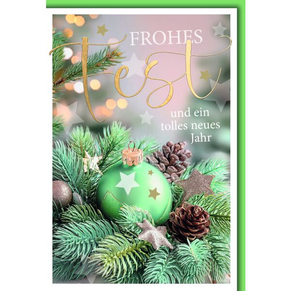 Weihnachten Weihnachtsgesteck eukalyptus frohes Fest Weihnachtskarte mit Umschlag