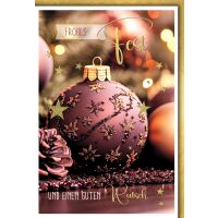 Weihnachten Christbaumkugel braun frohes Fest...