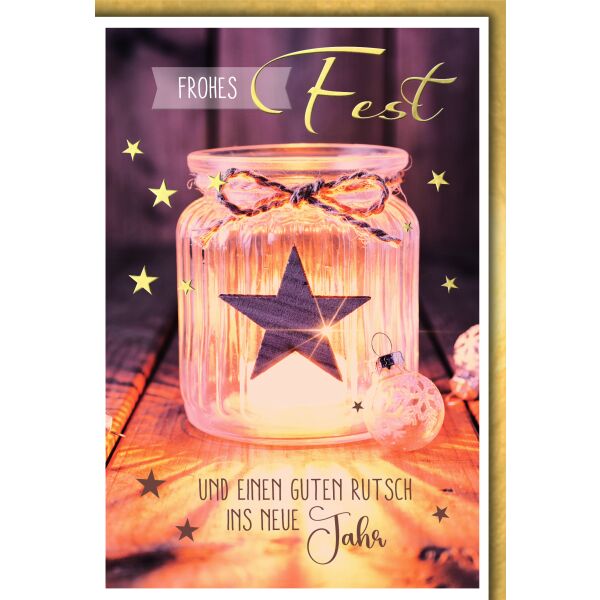 Weihnachten Kerze im Glas Weihnachtskarte mit Umschlag