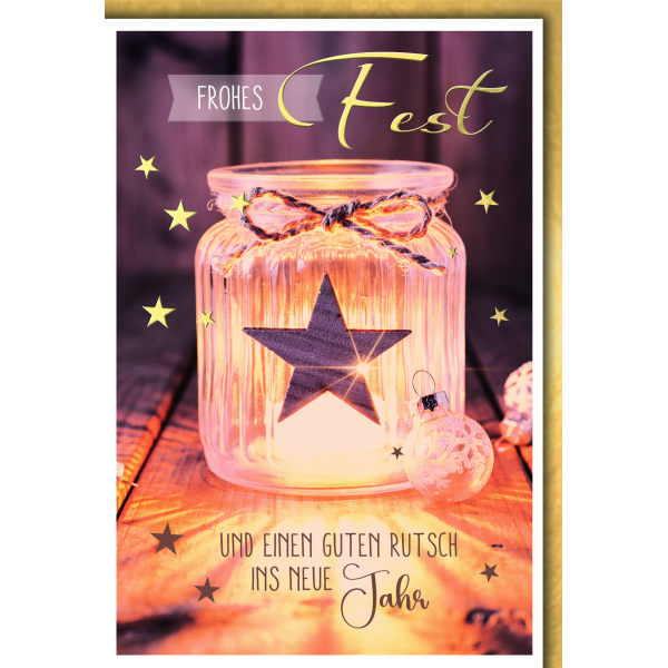 Weihnachten Kerze im Glas Weihnachtskarte mit Umschlag