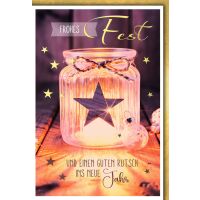 Weihnachten Kerze im Glas Weihnachtskarte mit Umschlag