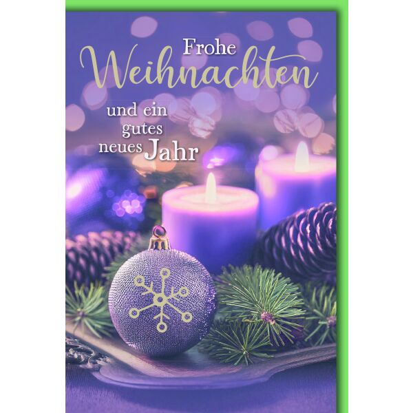 Weihnachten Weihnachtsgesteck violett Weihnachtskarte mit Umschlag