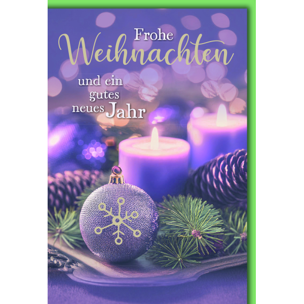 Weihnachten Weihnachtsgesteck violett Weihnachtskarte mit Umschlag