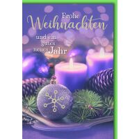 Weihnachten Weihnachtsgesteck violett Weihnachtskarte mit...