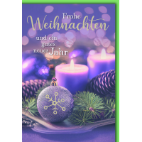 Weihnachten Weihnachtsgesteck violett Weihnachtskarte mit...