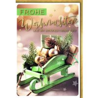 Weihnachten Holzschlitten mit Präsente...