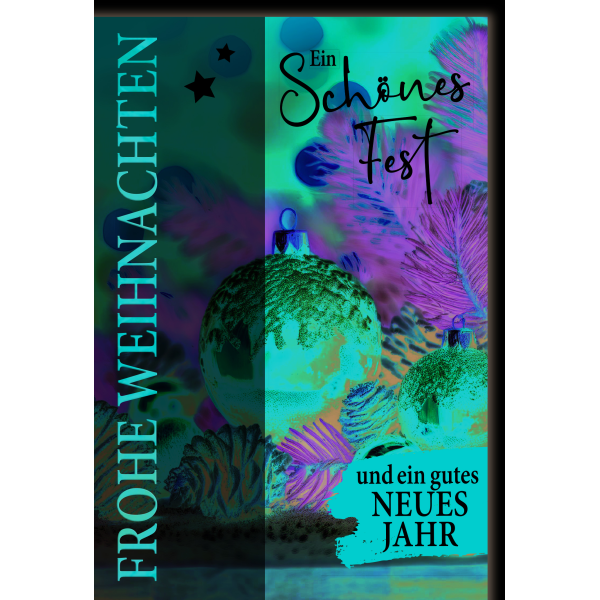 Weihnachten Weihnachtskugeln rot schönes Fest Weihnachtskarte mit Umschlag