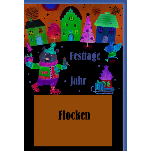 Weihnachten Geldgeschenkkarte Bär Vogel Eichhörnchen mit ein paar Flocken Weihnachtskarte mit Umschlag
