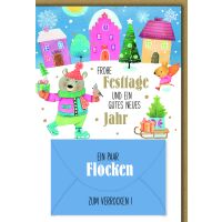 Weihnachten Geldgeschenkkarte Bär Vogel...