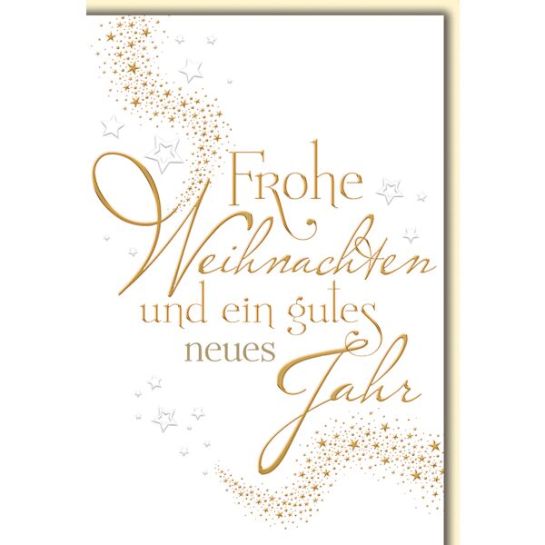 Weihnachten Schrift mit Sternenschweif Glückwunschkarte mit Umschlag