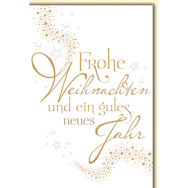 Weihnachten Schrift mit Sternenschweif Glückwunschkarte mit Umschlag