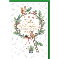 Weihnachten Weihnachtskranz mit Tieren...