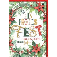 Weihnachten Kranz mit Weihnachtsstern frohes Fest...