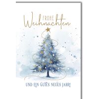 Weihnachten Tanne mit goldenen Sternen...