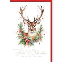 Weihnachten Hirsch mit Christbaumkugeln...