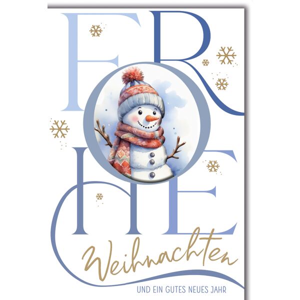 Weihnachten Schneemann Glückwunschkarte mit Umschlag