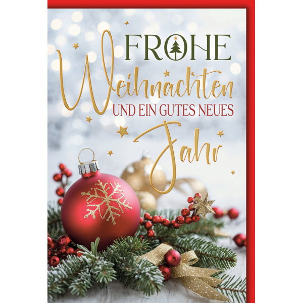 Weihnachten Weihnachtsgesteck rot Glückwunschkarte mit Umschlag