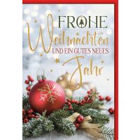 Weihnachten Weihnachtsgesteck rot Glückwunschkarte...