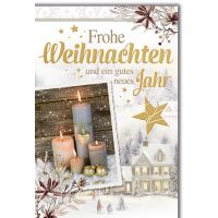 Weihnachten Winterlandschaft mit Kerzenfoto...
