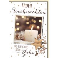 Weihnachten Foto Kerze weiß Glückwunschkarte...