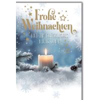 Weihnachten Kerze im Schnee Glückwunschkarte mit...