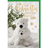 Weihnachten Eisbären Glückwunschkarte mit Umschlag
