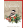 Weihnachten Vogel auf geschmücktem Zweig Glückwunschkarte mit Umschlag