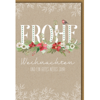 Weihnachten Vogel mit Christrosen Glückwunschkarte...