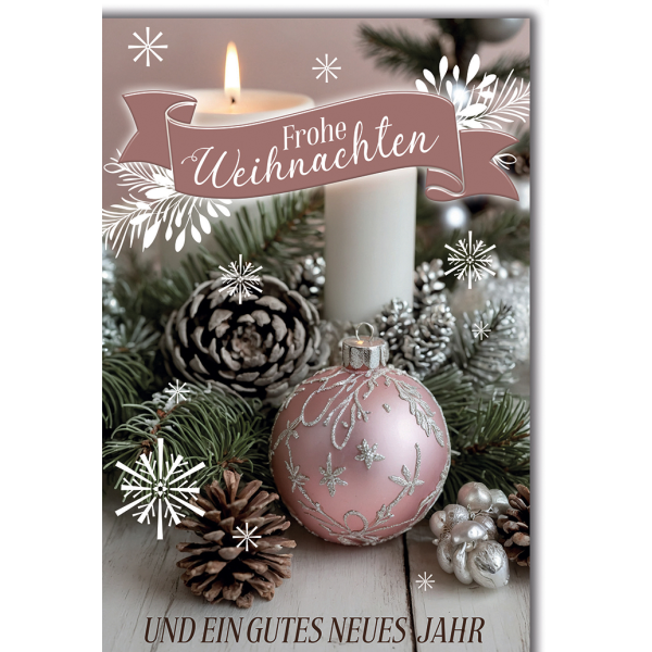 Weihnachten Kerzenarrangement Glückwunschkarte mit Umschlag