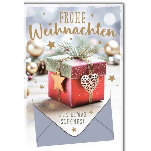 Weihnachten Geldgeschenkkarte Päckchen für etwas Schönes Glückwunschkarte mit Umschlag