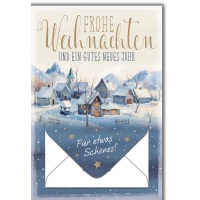 Weihnachten Geldgeschenkkarte Dorf im Schnee für...