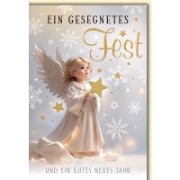 Weihnachten Engel mit Stern ein gesegnetes Fest...