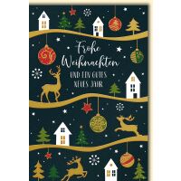 Weihnachten Häuschen, Hirsche, Tannen...