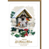 Weihnachten Vögelchen im Futterhäuschen...