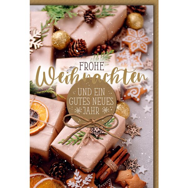 Weihnachten Geschenke, Zimtstangen, Plätzchen Glückwunschkarte mit Umschlag