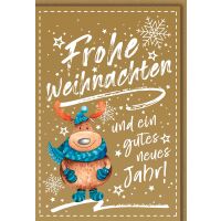 Weihnachten Lustiger Elch Glückwunschkarte mit Umschlag