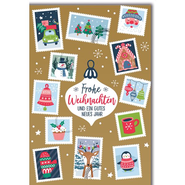 Weihnachten Briefmarken mit Weihnachtsmotiven Glückwunschkarte mit Umschlag