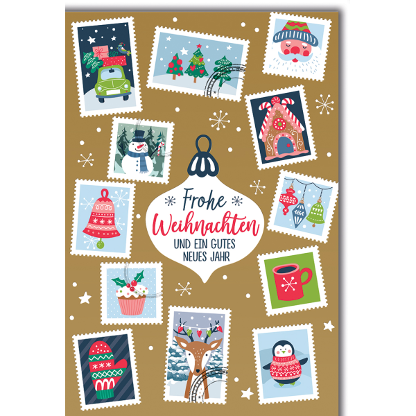 Weihnachten Briefmarken mit Weihnachtsmotiven Glückwunschkarte mit Umschlag