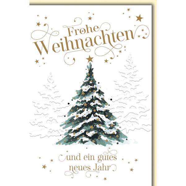 Weihnachten Tannen im Schnee Glückwunschkarte mit Umschlag