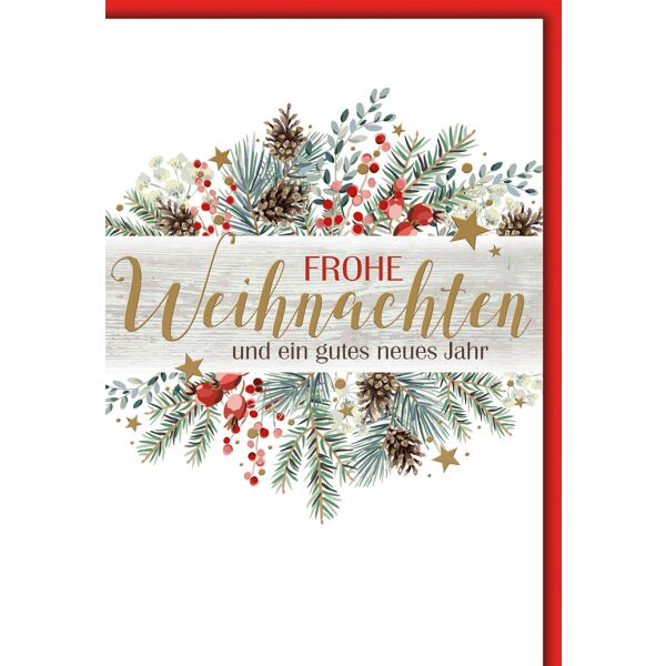 Weihnachten Weihnachtsgesteck gemalt Glückwunschkarte mit Umschlag